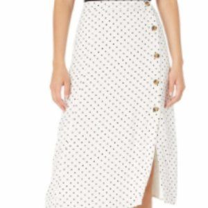 Women's Kumiko High-Rise Side Button Slit Midi Skirt- The Drop